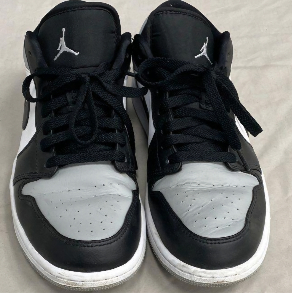 Nike Air Jordan 1 Low Shoes Shadow Toe Gray Black White Mens Size 9.5